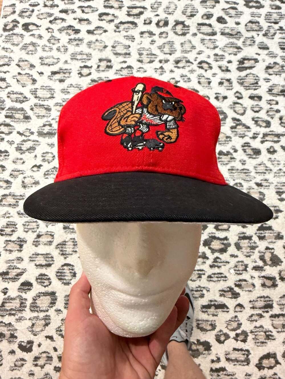 USA Vintage Portland Beavers Pro Line Pro Model MiLB Fitted Hat Red Black Twins